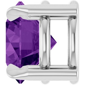 Sterling Silver 6 mm Natural Amethyst Pendant