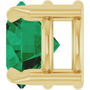14K Yellow 6 mm Lab-Grown Emerald Pendant