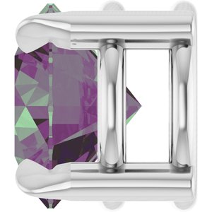 14K White 6 mm Lab-Grown Alexandrite Pendant