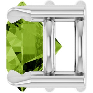 Sterling Silver 6 mm Natural Peridot Pendant