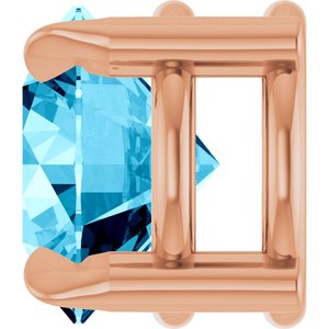14K Rose 6 mm Natural Aquamarine Pendant