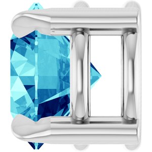 Platinum 6 mm Natural Blue Zircon Pendant