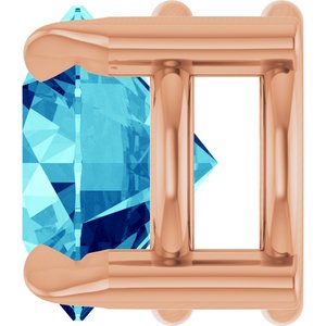 14K Rose 6 mm Natural Blue Zircon Pendant