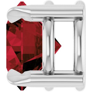 14K White 6 mm Natural Mozambique Garnet Pendant