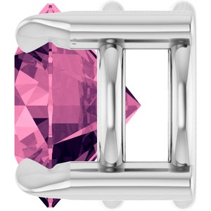 Platinum 6 mm Natural Pink Tourmaline Pendant