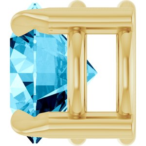14K Yellow 6 mm Natural Aquamarine Pendant