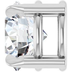 Platinum 6 mm Natural White Sapphire Pendant