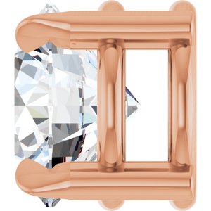 14K Rose 6 mm Natural White Sapphire Pendant
