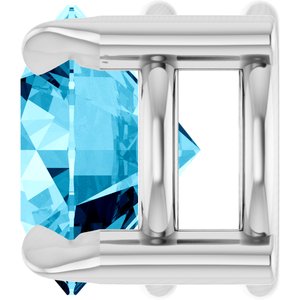Sterling Silver 6 mm Natural Aquamarine Pendant