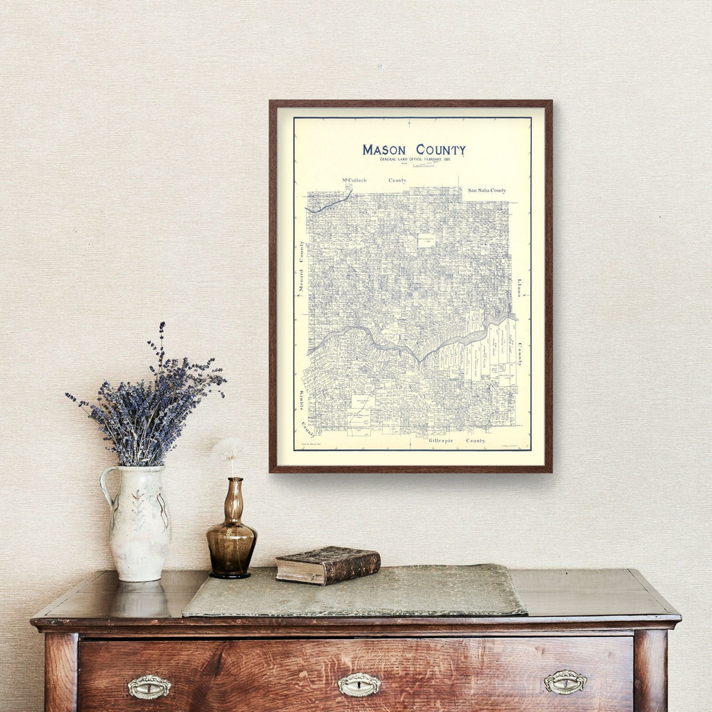 Vintage Map of Mason County, Texas 1921
