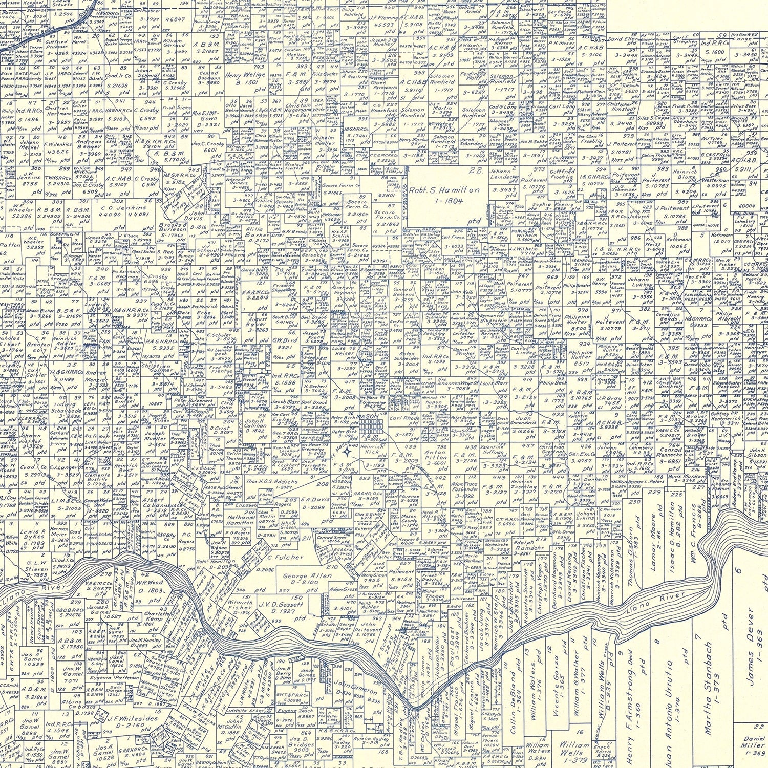 Vintage Map of Mason County, Texas 1921