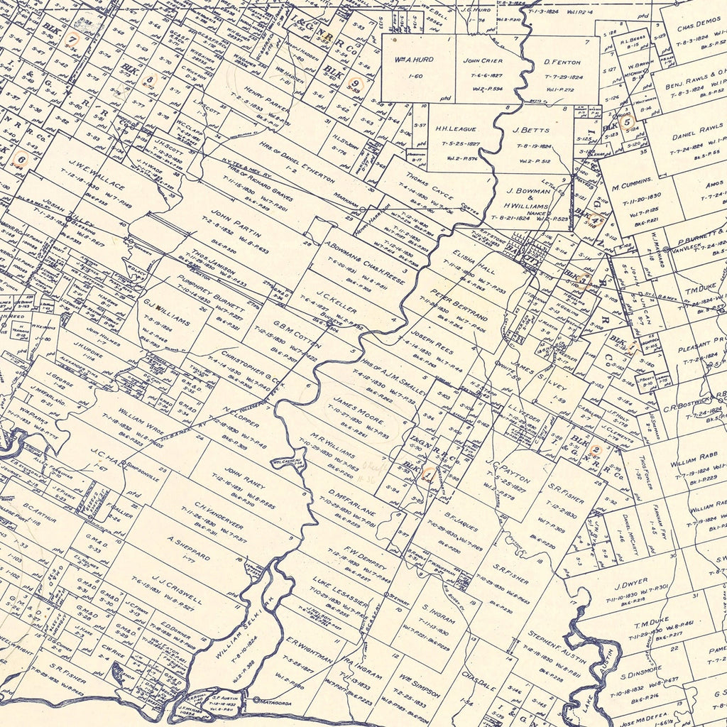 Vintage Map of Matagorda County, Texas 1920