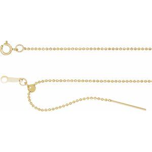 14K Yellow Gold-Filled 1 mm Adjustable Threader Bead 16-22" Chain