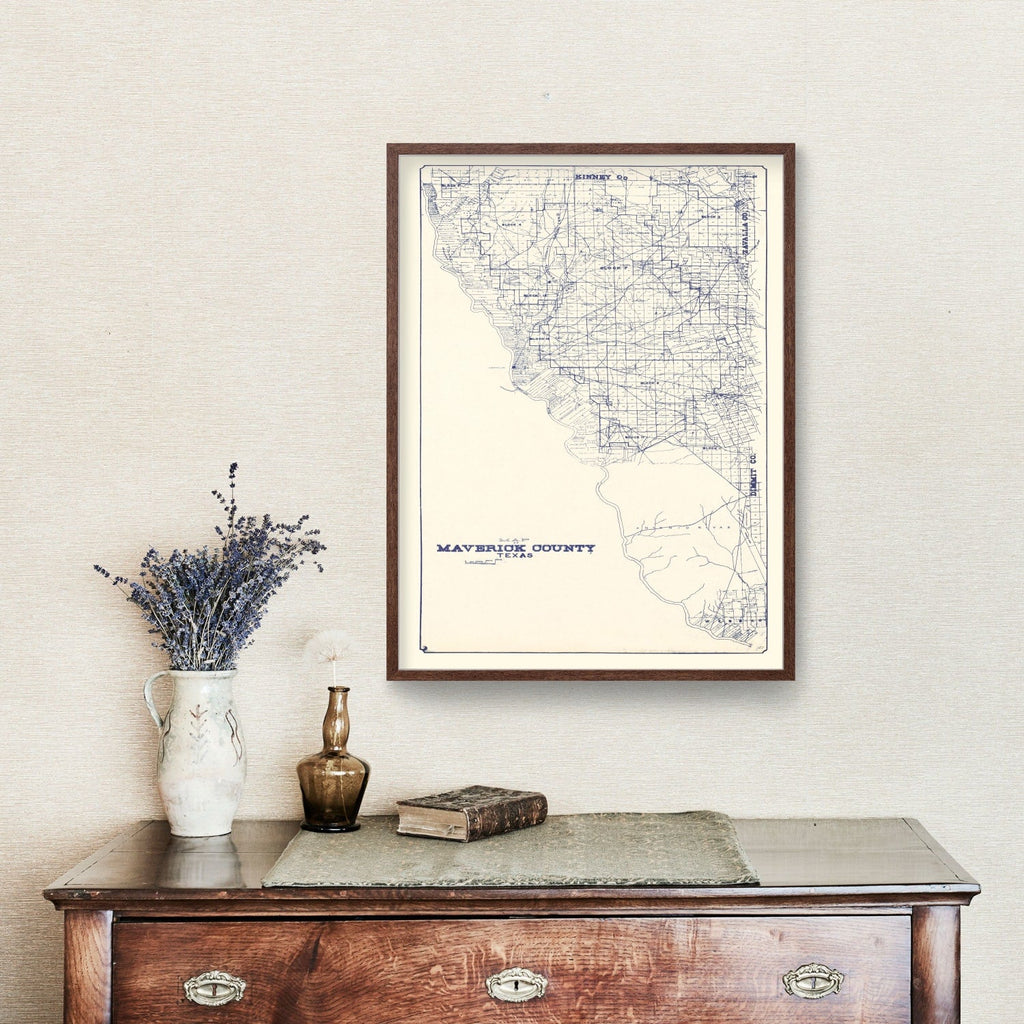 Vintage Map of Maverick County, Texas 1927
