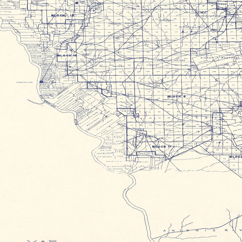 Vintage Map of Maverick County, Texas 1927