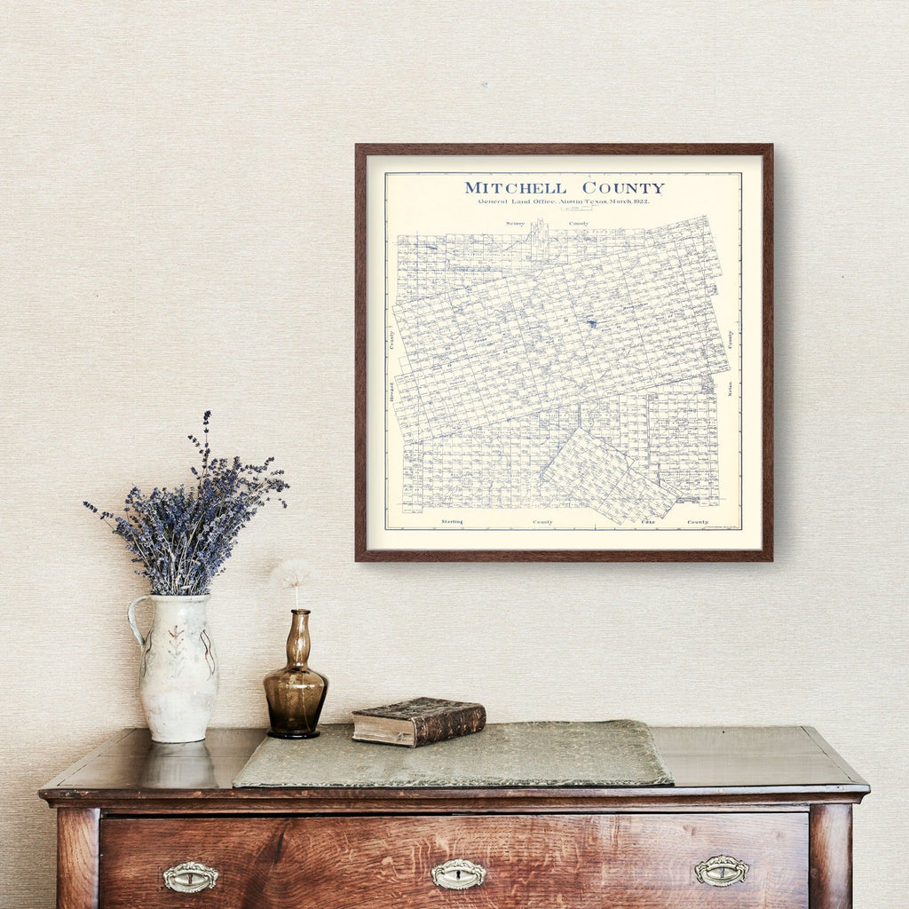 Vintage Map of Mitchell County, Texas 1922