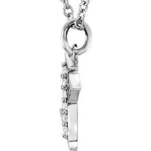 14K White Gold .03 CTW Natural Diamond Lowercase Initial X 16" Necklace