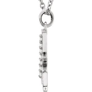 14K White Gold .03 CTW Natural Diamond Lowercase Initial K 16" Necklace