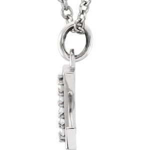 14K White Gold .025 CTW Natural Diamond Lowercase Initial Z 16" Necklace
