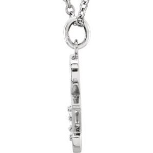 14K White Gold .02 CTW Natural Diamond Lowercase Ampersand 16" Necklace