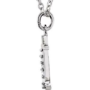14K White Gold .025 CTW Natural Diamond Lowercase Initial T 16" Necklace