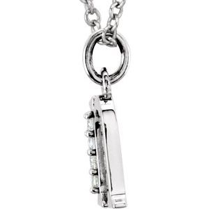 14K White Gold .02 CTW Natural Diamond Lowercase Initial N 16" Necklace