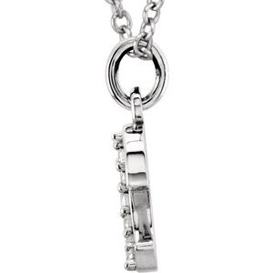 14K White Gold .03 CTW Natural Diamond Lowercase Initial E 16" Necklace