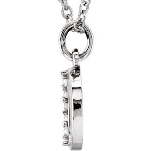 14K White Gold .02 CTW Natural Diamond Lowercase Initial O 16" Necklace
