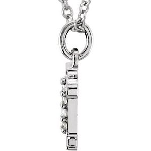 14K White Gold .02 CTW Natural Diamond Lowercase Initial R 16" Necklace