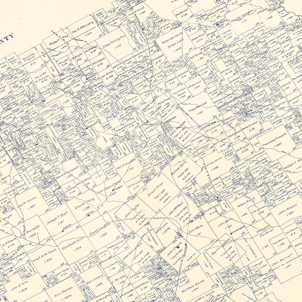 Vintage Map of Navarro County, Texas 1924