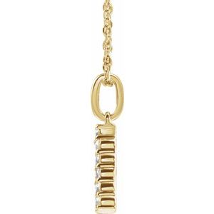 14K Yellow Gold 1/5 CTW Lab-Grown Diamond Initial A 16-18" Necklace