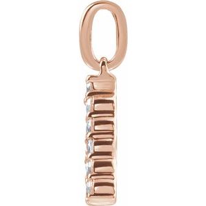 14K Rose Gold 1/5 CTW Lab-Grown Diamond Initial A Pendant
