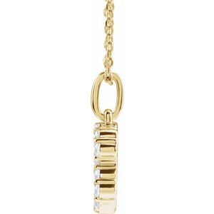 14K Yellow Gold 1/4 CTW Lab-Grown Diamond Initial B 16-18" Necklace