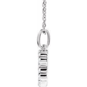 14K White Gold 1/4 CTW Lab-Grown Diamond Initial B 16-18" Necklace