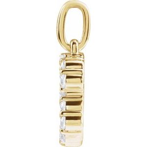 14K Yellow Gold 1/4 CTW Lab-Grown Diamond Initial B Pendant
