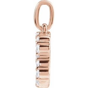 14K Rose Gold 1/4 CTW Lab-Grown Diamond Initial B Pendant
