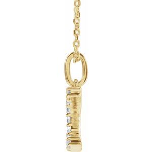 14K Yellow Gold 1/6 CTW Lab-Grown Diamond Initial C 16-18" Necklace