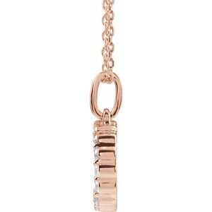 14K Rose Gold 1/4 CTW Lab-Grown Diamond Initial D 16-18" Necklace