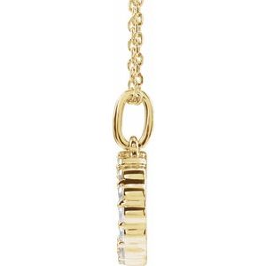 14K Yellow Gold 1/4 CTW Lab-Grown Diamond Initial D 16-18" Necklace