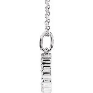 14K White Gold 1/4 CTW Lab-Grown Diamond Initial D 16-18" Necklace