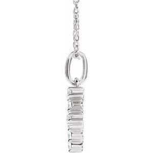 14K White Gold 1/6 CTW Lab-Grown Diamond Initial F 16-18" Necklace