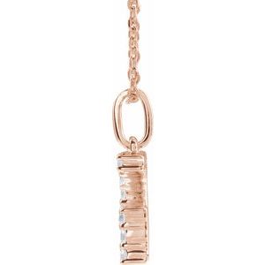 14K Rose Gold 1/5 CTW Lab-Grown Diamond Initial G 16-18" Necklace