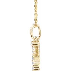 14K Yellow Gold 1/5 CTW Lab-Grown Diamond Initial G 16-18" Necklace