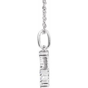 14K White Gold 1/5 CTW Lab-Grown Diamond Initial G 16-18" Necklace