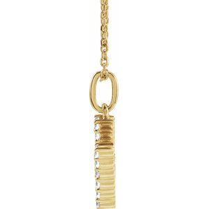 14K Yellow Gold 1/5 CTW Lab-Grown Diamond Initial H 16-18" Necklace