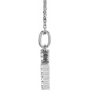 14K White Gold 1/5 CTW Lab-Grown Diamond Initial H 16-18" Necklace