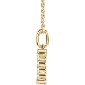 14K Yellow Gold 1/6 CTW Lab-Grown Diamond Initial I 16-18" Necklace