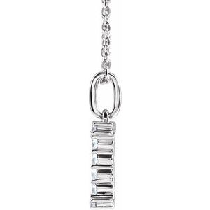 14K White Gold 1/6 CTW Lab-Grown Diamond Initial I 16-18" Necklace