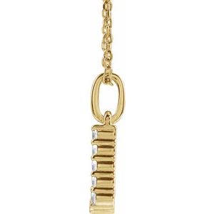 14K Yellow Gold 1/8 CTW Lab-Grown Diamond Initial J 16-18" Necklace
