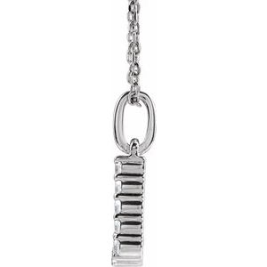 14K White Gold 1/8 CTW Lab-Grown Diamond Initial J 16-18" Necklace